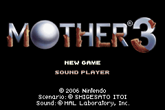 Mother 3 title screen for GameBoy Advance